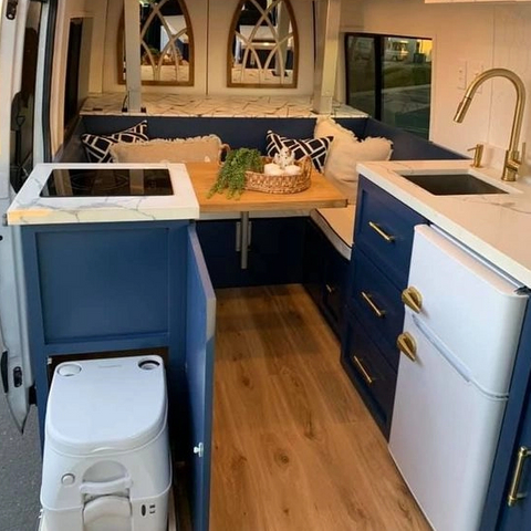 Armoire de cuisine légère de luxe pour camping-car, avec double tiroirs, accessoires pour camping-car