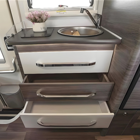 Meubles de camping-car en aluminium personnalisés, armoire de cuisine avec tiroirs multicouches durables
