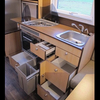Armoires de cuisine multifonctionnelles en aluminium pour camping-car, avec tiroirs, personnalisables