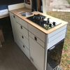 Armoire de cuisine polyvalente en aluminium pour camping-car avec cuisinière à gaz et réfrigérateur