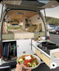 Caravane de conception moderne en aluminium, lit personnalisé, rangement léger vw sprinter van rv