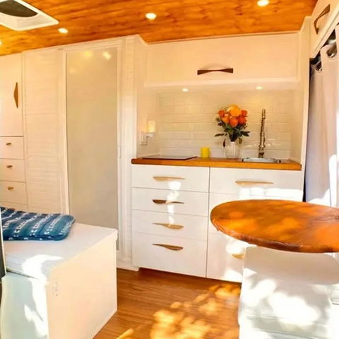 Meubles de camping-car sur pied pour caravane, avec porte et tiroirs, armoire d'évier étanche en aluminium pour camping-car