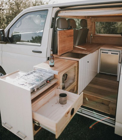 Armoire de cuisine RV personnalisée, meubles de cuisine d'extérieur en aluminium rétractables, meubles de camping-car