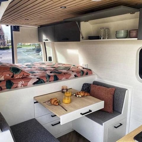 Crème française Camping caravane en aluminium vw rv lit personnalisé stockage léger rv lit personnalisé 