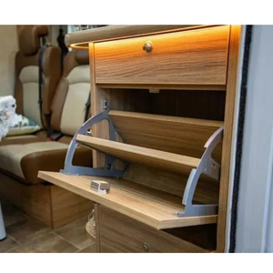 Armoire en aluminium haut de gamme, porte inférieure d'armoire seau en aluminium, adaptée aux petits espaces d'armoire de porte de camping-car