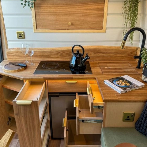 Armoire de cuisine en aluminium légère et populaire, mobilier multifonction pour camping-car, caravane et camping-car