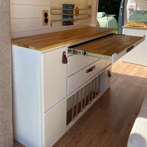 Accessoires d'intérieur de camping-car légers, en aluminium, ignifuge et étanche, armoire de cuisine avec tiroirs, dernière version 