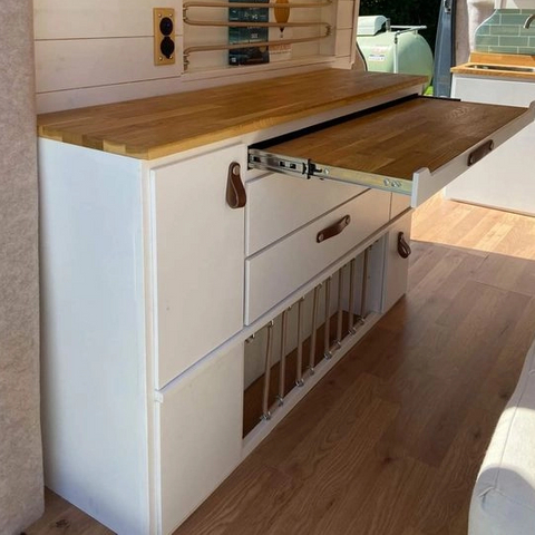 Accessoires d'intérieur de camping-car légers, en aluminium, ignifuge et étanche, armoire de cuisine avec tiroirs, dernière version 