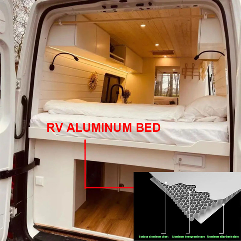 Panneau de lit imperméable en aluminium, armoire de lit de conception moderne pour camping-car, meubles de caravane