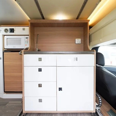 Armoire multifonctionnelle personnalisée en aluminium pour camping-car, meuble blanc pour camping-car