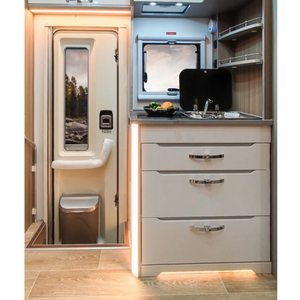 Armoire de cuisine en aluminium à haute brillance pour camping-car, armoire multifonctionnelle personnalisée 