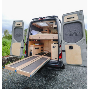 Lit standard en aluminium sur mesure pour camping-car avec tiroir d'extension sous le lit 