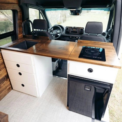 Crème française cuisine légère camping-car remorque armoires de cuisine ignifuge camping-car rv meubles personnalisés