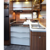 Armoire de cuisine en aluminium personnalisée haut de gamme, Surface brillante, armoire de cuisine de camping-car