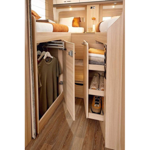  Lit de camping-car en aluminium avec armoire, solide et durable