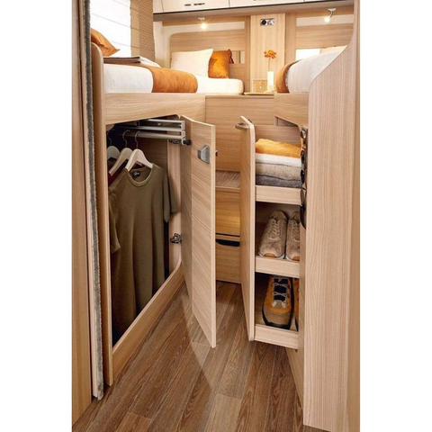  Lit de camping-car en aluminium avec armoire, solide et durable