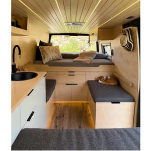 Lit standard en aluminium fait sur commande de campeur de meubles de RV de couleur claire avec des biens légers de Cabinets