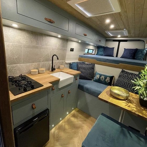 Camping-car léger de style nordique, armoire de cuisine en aluminium avec tiroirs, meubles personnalisés ignifuges en vrac