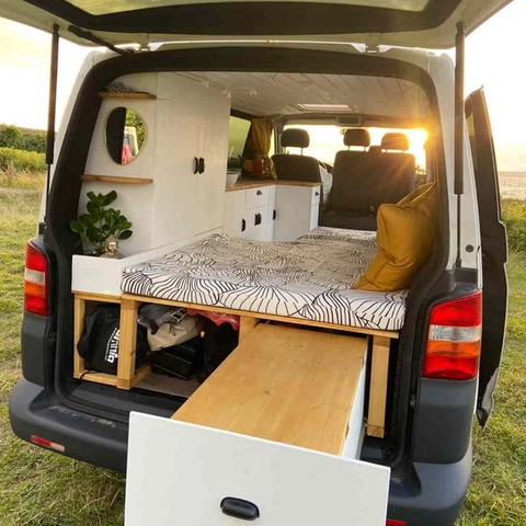 Camping caravane en aluminium vw rv lit de stockage léger rv lit personnalisé 