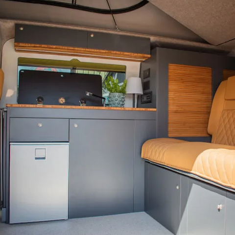 Armoire de cuisine RV en aluminium gris étoile, légère, adaptée aux camping-cars de petite cylindrée
