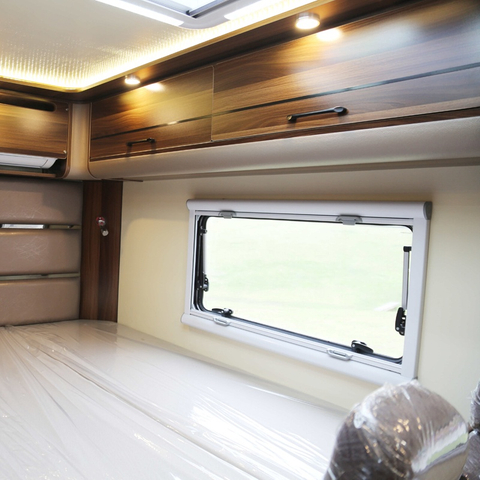 Armoire murale en aluminium à haute brillance pour camping-car avec porte rabattable solide et non déformée