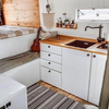 Camping-car de cuisine léger de luxe, armoire de cuisine en aluminium avec tiroirs, ignifuge, étanche, meubles personnalisés, usine