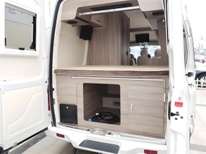 Lit de camping léger pour camping-car avec armoire, grand espace de rangement