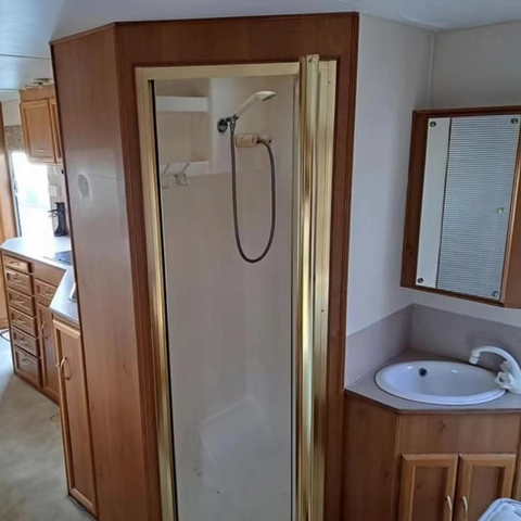 Armoires de salle de bain pour camping-car en aluminium crème française, camping-car, loisirs, salle de douche personnalisée 