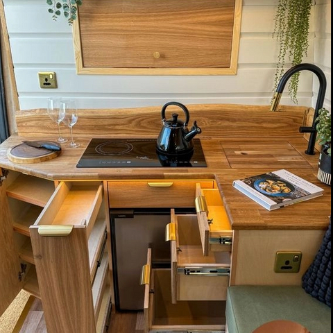 Armoire de cuisine en aluminium légère et populaire, mobilier multifonction pour camping-car, caravane et camping-car