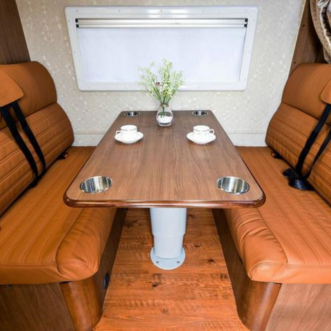 Table élévatrice électrique légère en aluminium pour camping-car, avec fente pour carte de tasse, solide et sans déformation