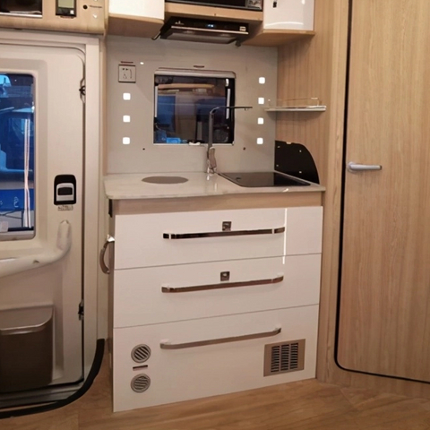 Meubles de camping-car en aluminium, design nordique, peigne à miel, remorque multifonction, armoire de cuisine