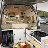 Caravane de conception moderne en aluminium, lit personnalisé, rangement léger vw sprinter van rv