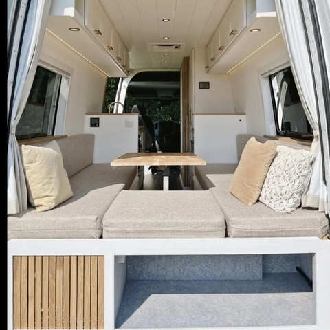Canapé-lit léger pour camping-car avec table élévatrice, meubles de camping-car en aluminium