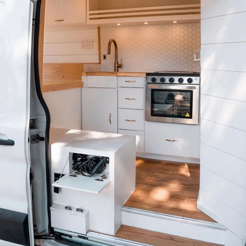Armoire de cuisine RV de haute qualité avec tiroirs, panneau en nid d'abeille en aluminium, accessoires de camping-car