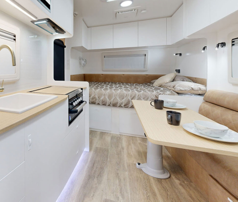 Série de couleur claire d'armoire de meubles en aluminium pour camping-car, armoire de cuisine de camping-car en aluminium, armoire murale légère