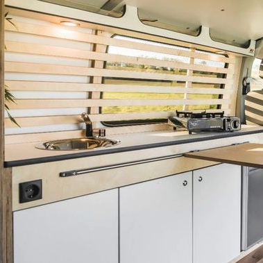 Ensemble de meubles de camping-car personnalisés en aluminium à surface mate, armoire de cuisine multifonctionnelle pour camping-car