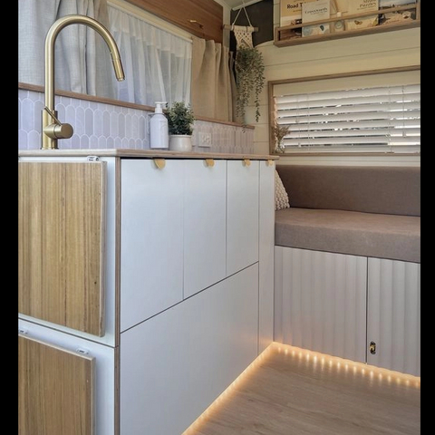 Cabinet de caravane en aluminium personnalisé personnel, serrure à boucle cachée, armoire de cuisine RV