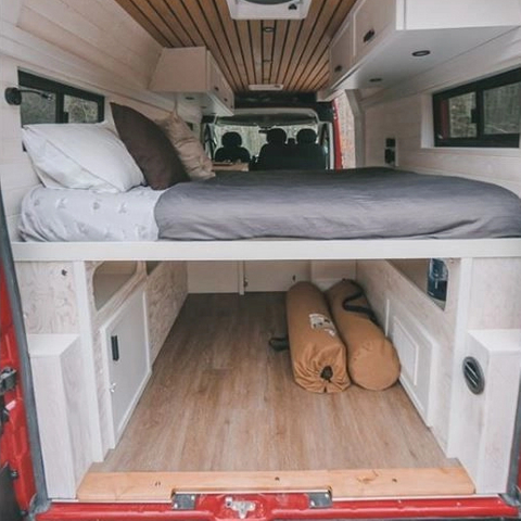 Lit personnalisé haut de gamme en aluminium pour camping-car, avec armoires, accessoires de camping-car légers, en vrac